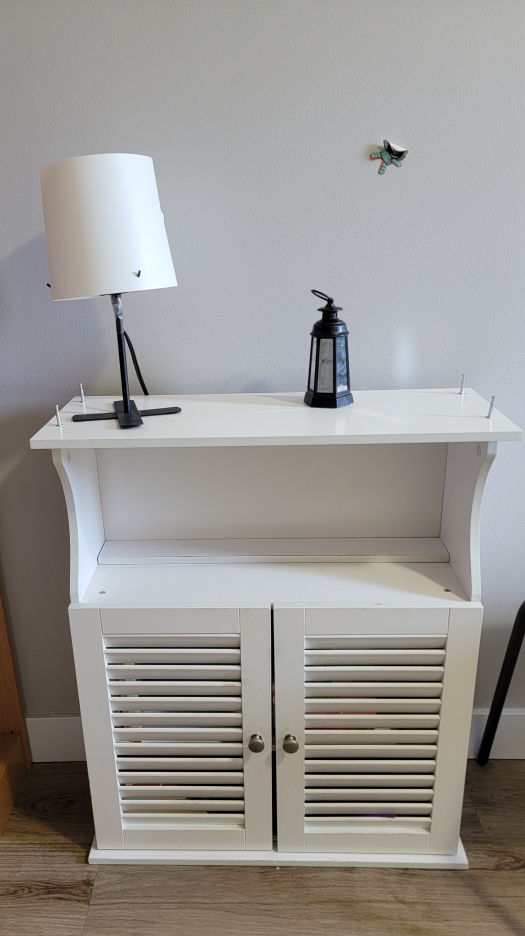White Cabinet with Shelf