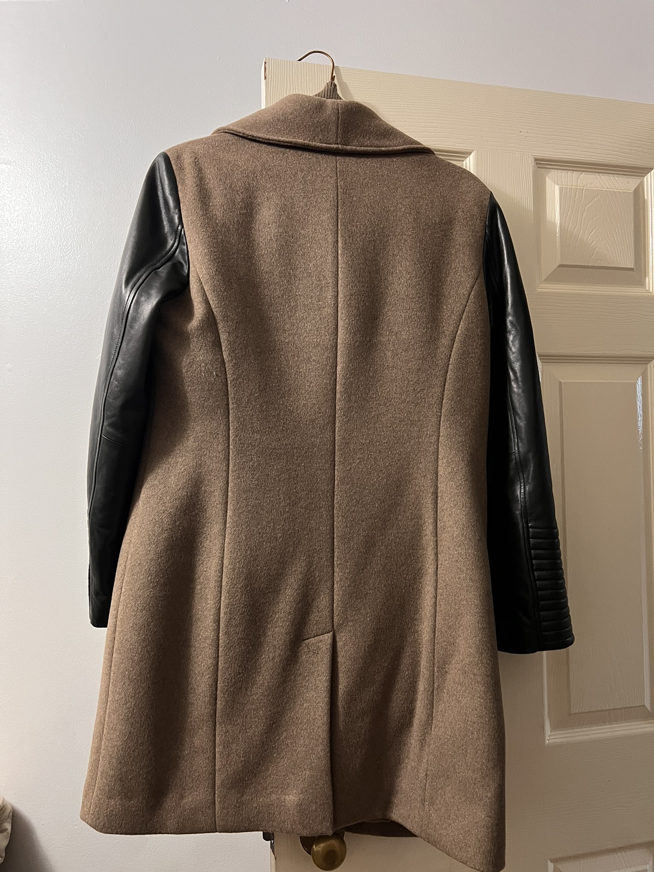 Women's Brown Wool and Leather Coat (Danier  Leather) - photo 2