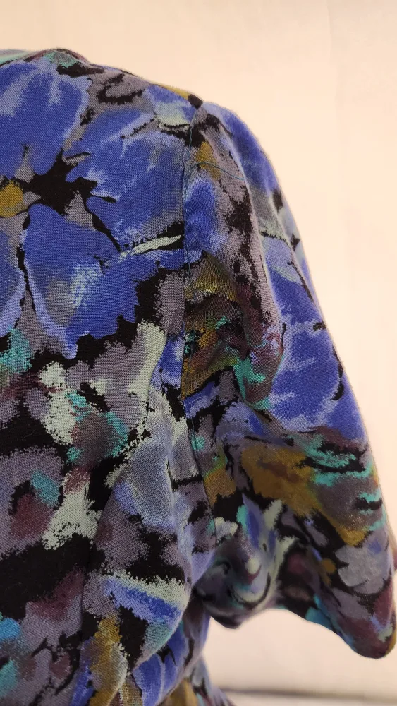 Blue Floral Print Vintage Dress image indicator(3)