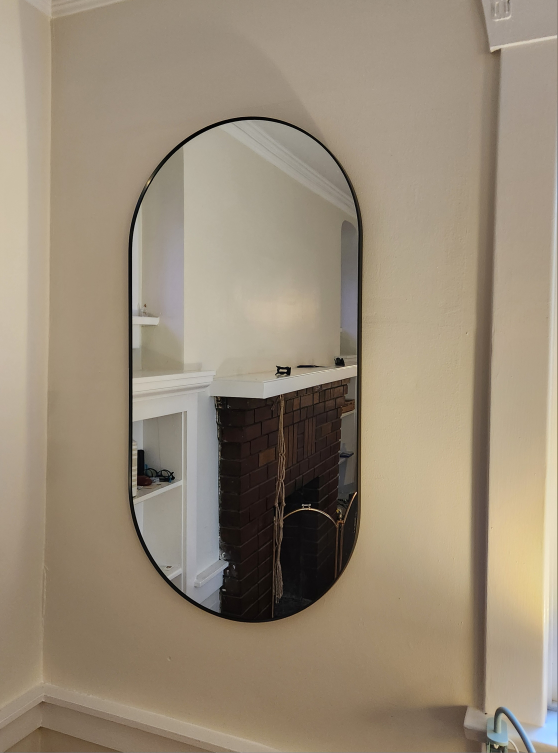 Oval Mirror with Black Frame