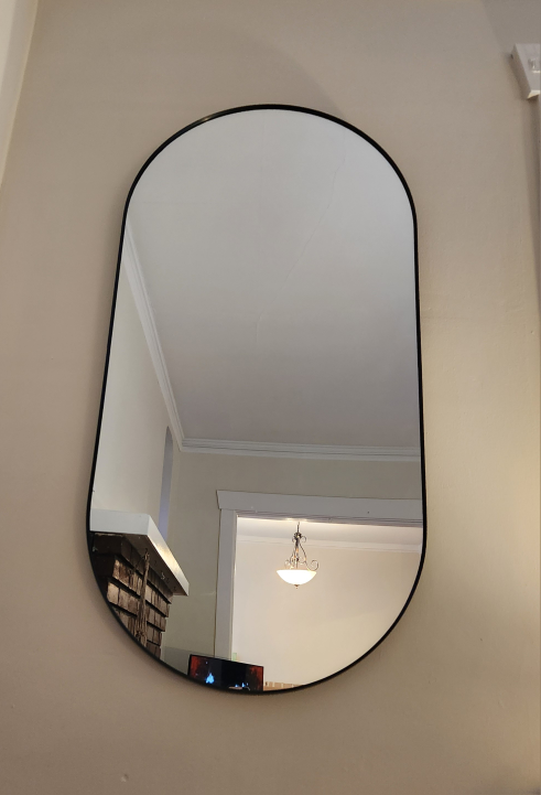 Oval Mirror with Black Frame - photo 2