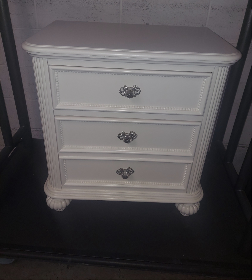White Nightstand with 2 Drawers - photo 3