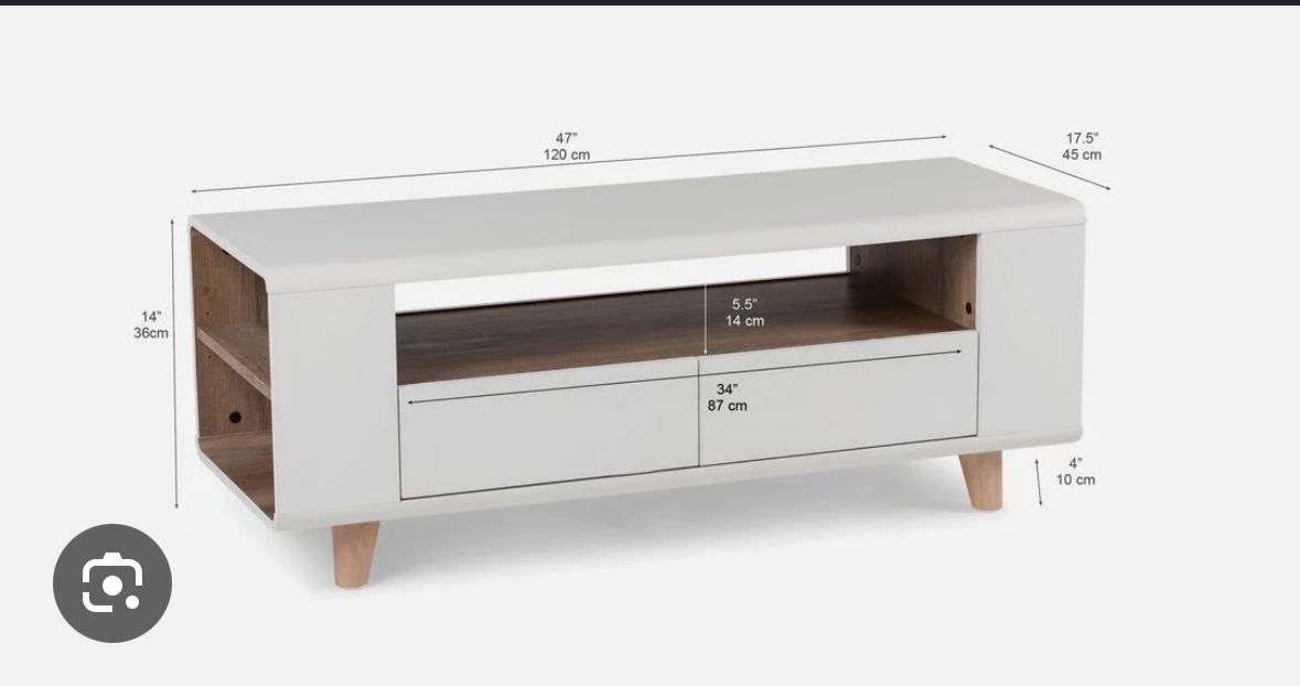 White TV Stand with Drawers - photo 2
