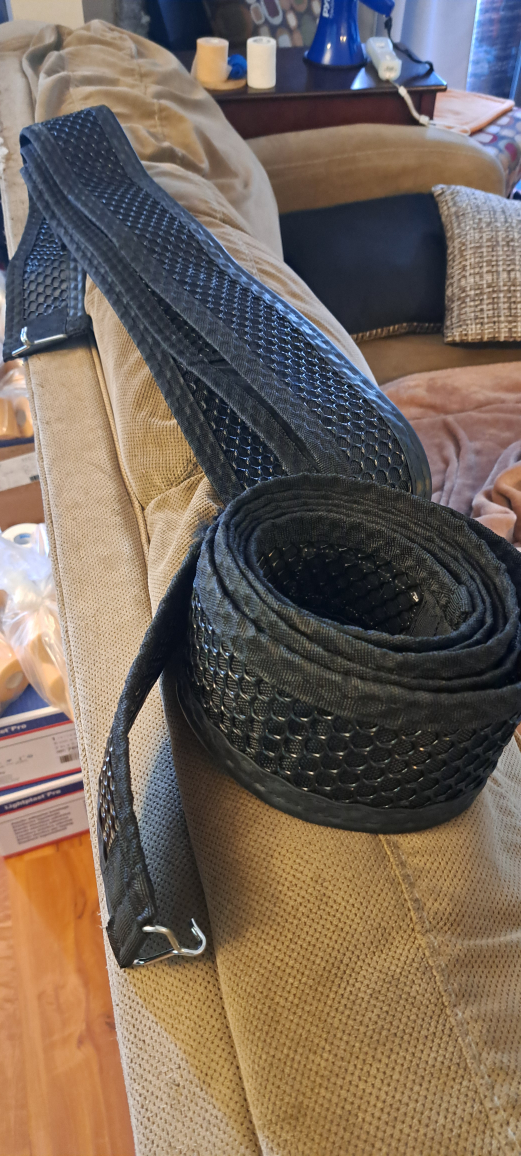 Under Furniture Blocking Black Mesh Strap with Buckle