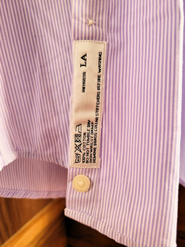 Charles Tyrwhitt Men's Lilac Striped Oxford Shirt Slim Fit 15/34 image indicator(6)