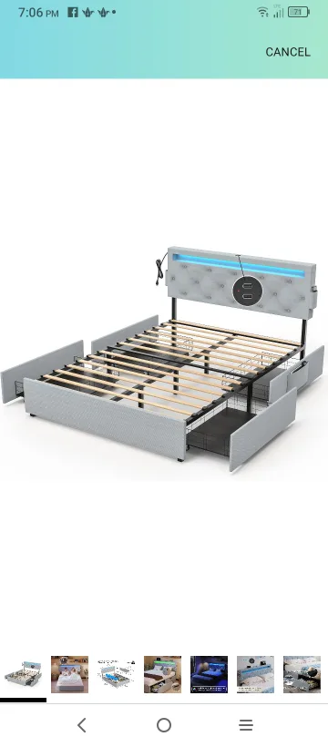 Queen Size Bed Frame with Storage thumbnail