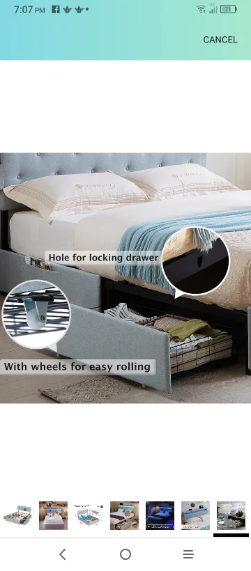 Queen Size Bed Frame with Storage image indicator(4)
