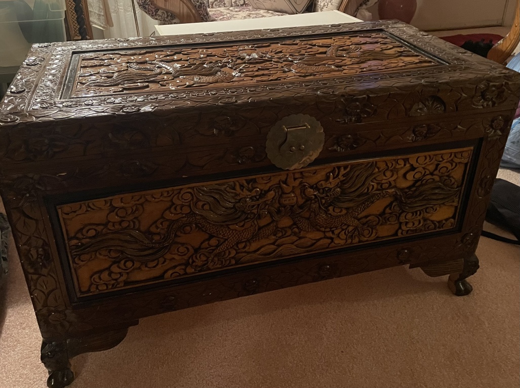 Carved Wooden Chest - photo 4