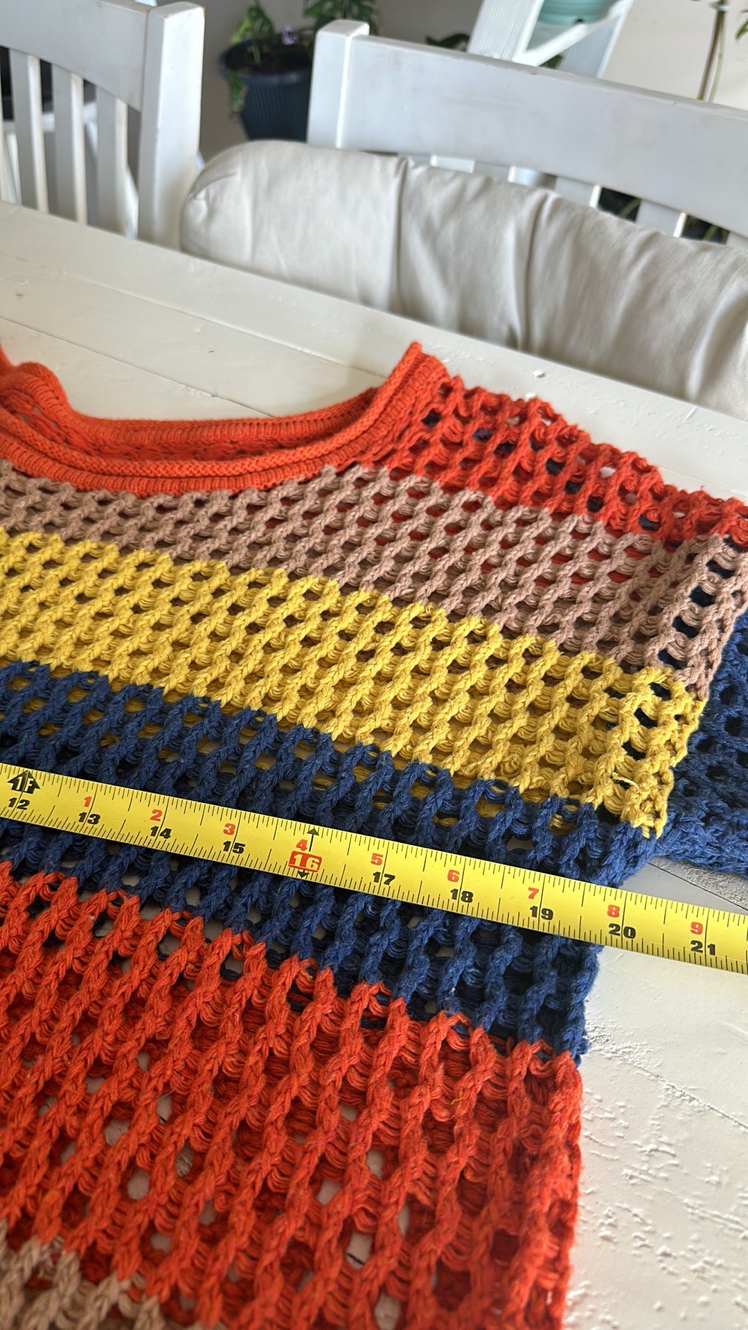 Handmade vintage crewneck fishnet crocheted sweater - photo 5