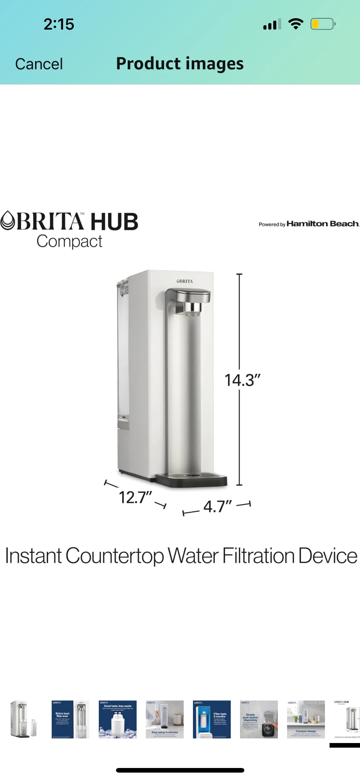 Brita Hub Compact Electric Water Purifier Filtration System image indicator(10)