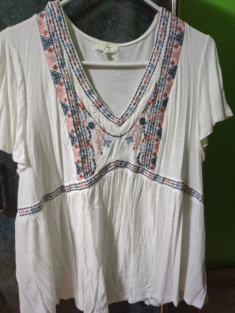 White Embroidered Blouse