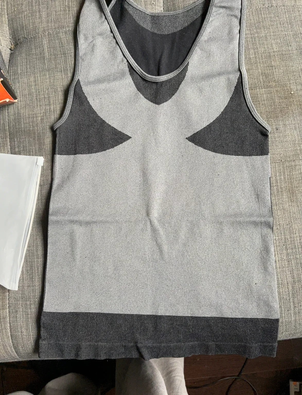 BNIB Black and Grey Seamless Compression Tank Top image indicator(2)