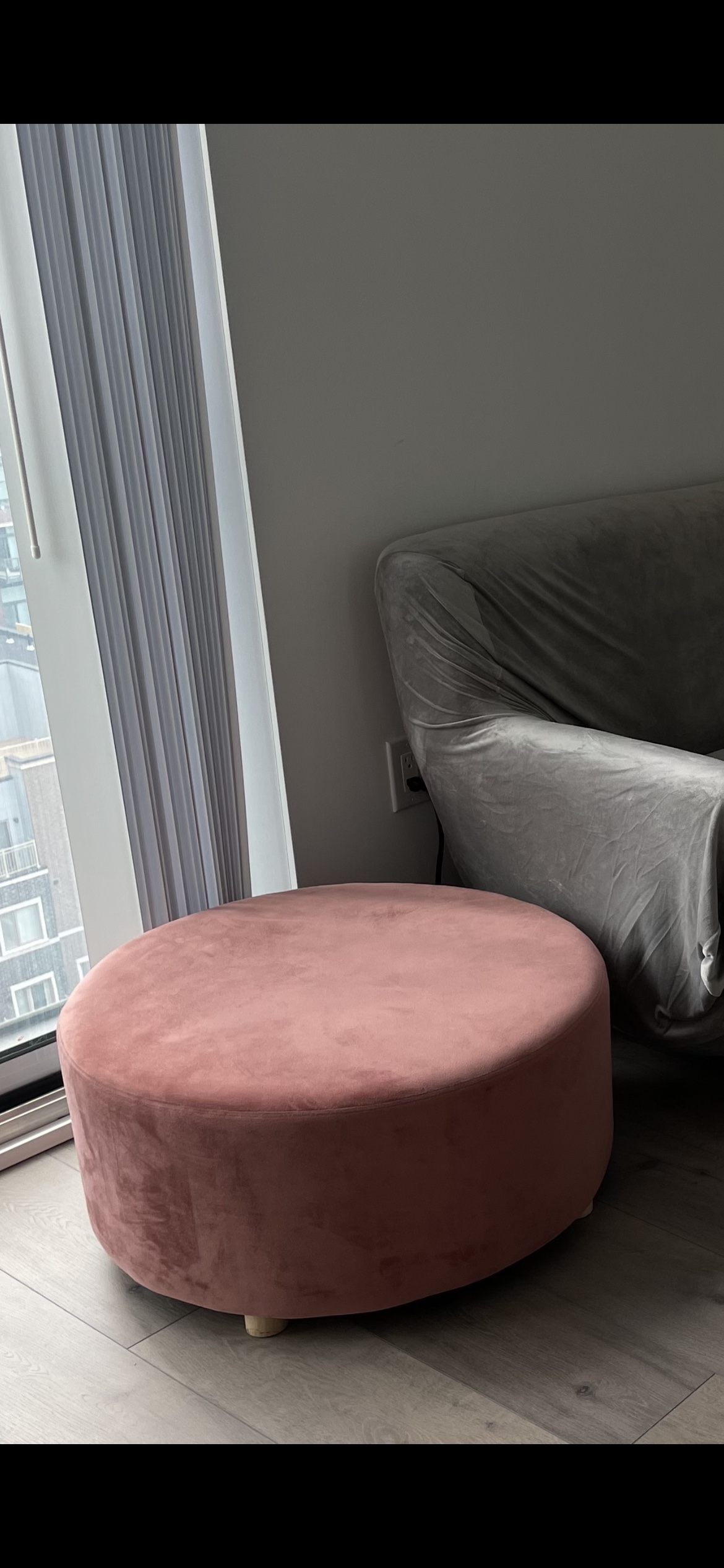 Round Pink Ottoman