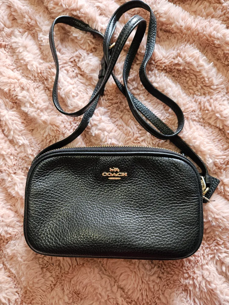 Coach Black Leather Crossbody Bag thumbnail