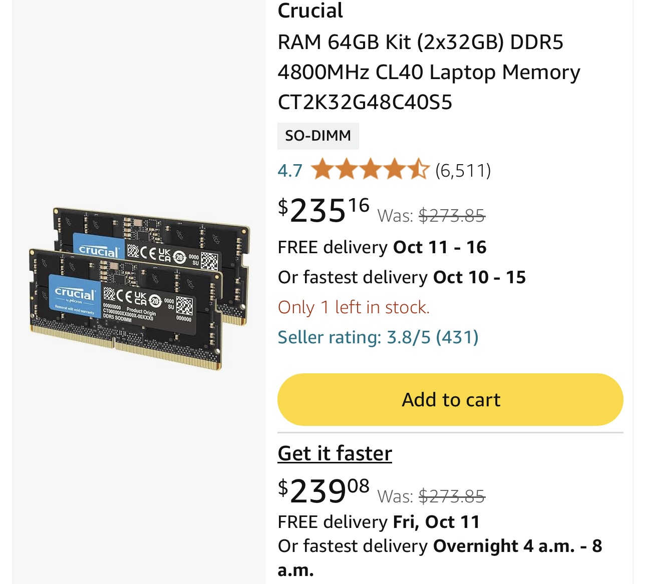 Crucial 64GB DDR5 RAM (2x32GB) for laptops - photo 4