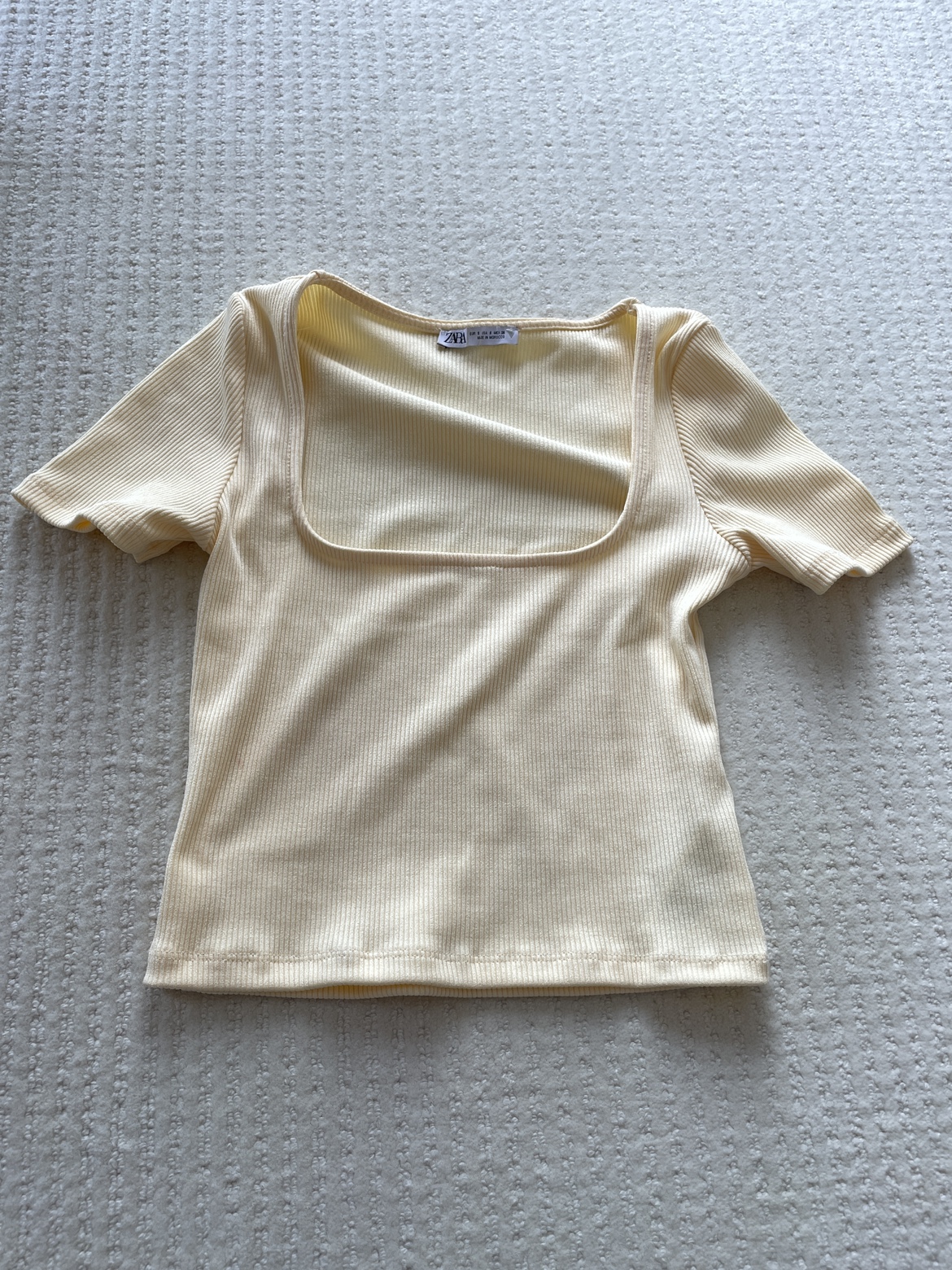 Zara Yellow Ribbed Top