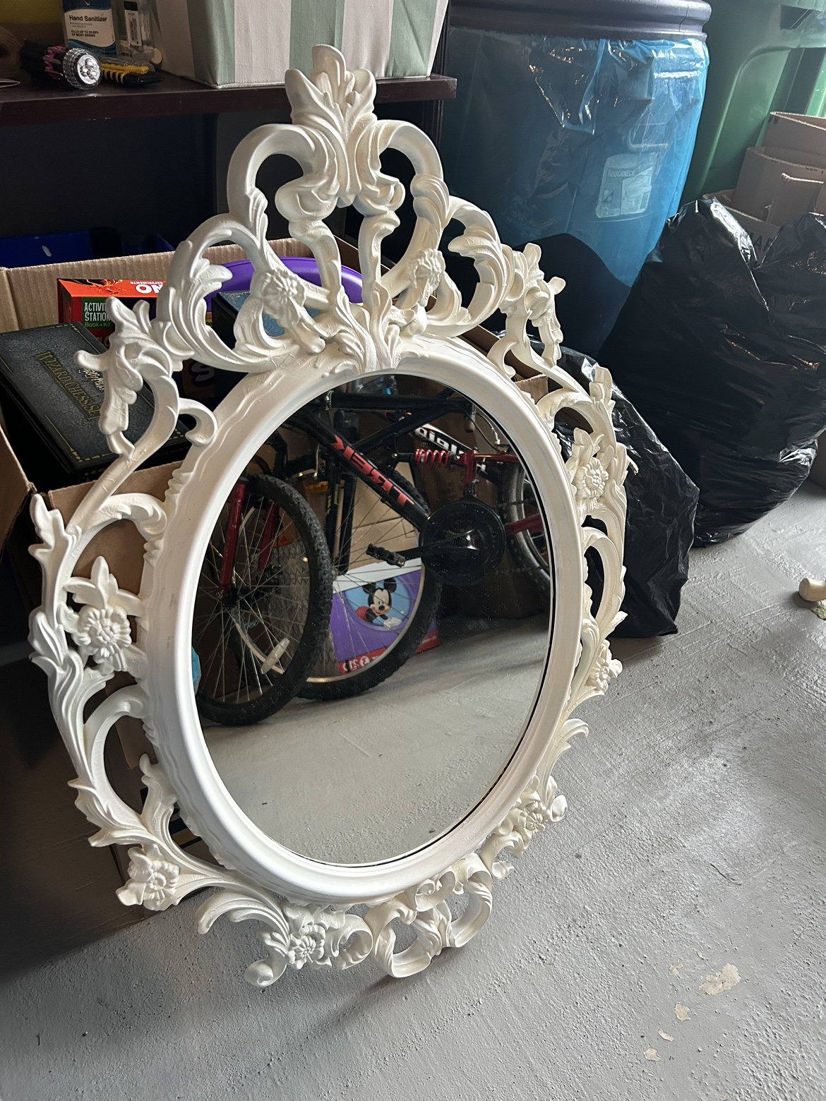 Ornate White Mirror
