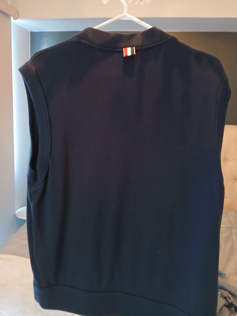 Thom Browne Mens Sleeveless Cardigan (Navy) - photo 3