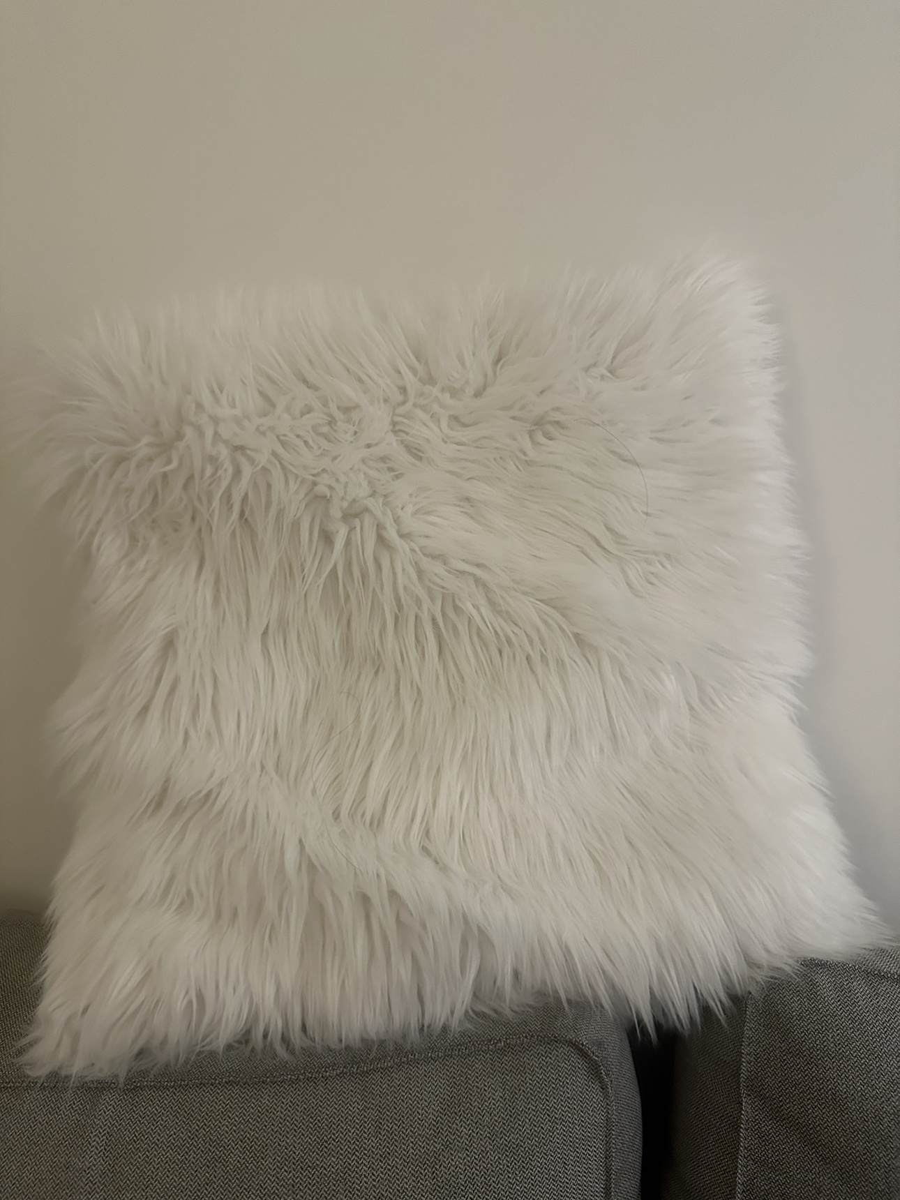 White Fur cushion cover