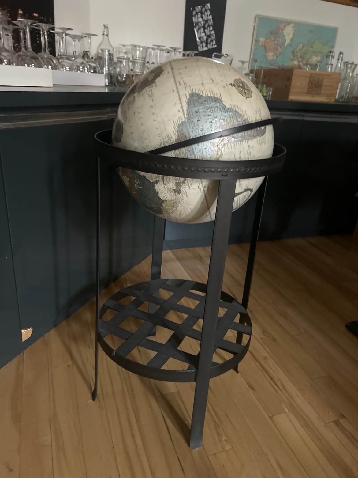 Vintage World Globe with Stand