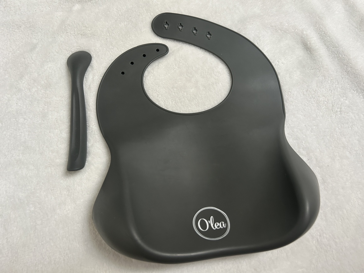Baby silicone bib and spoon - photo 3