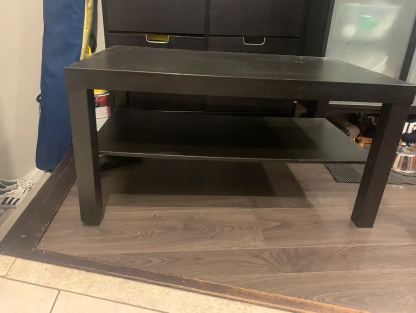 Black ikea Coffee Table with Shelf thumbnail