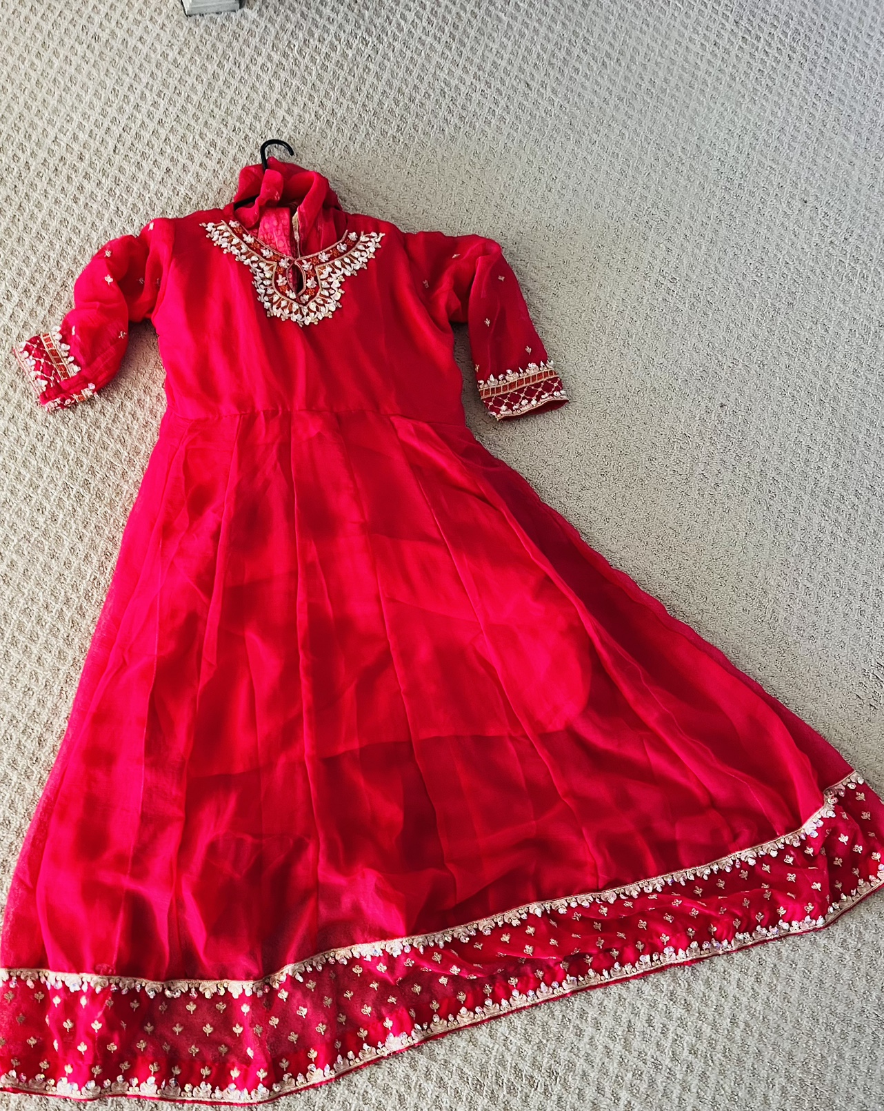 Red Embroidered Dress