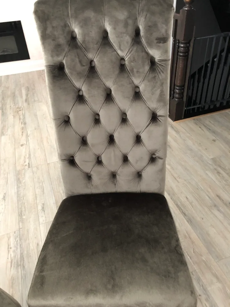 Grey Velvet Dining Chairs (Set of Two) image indicator(2)