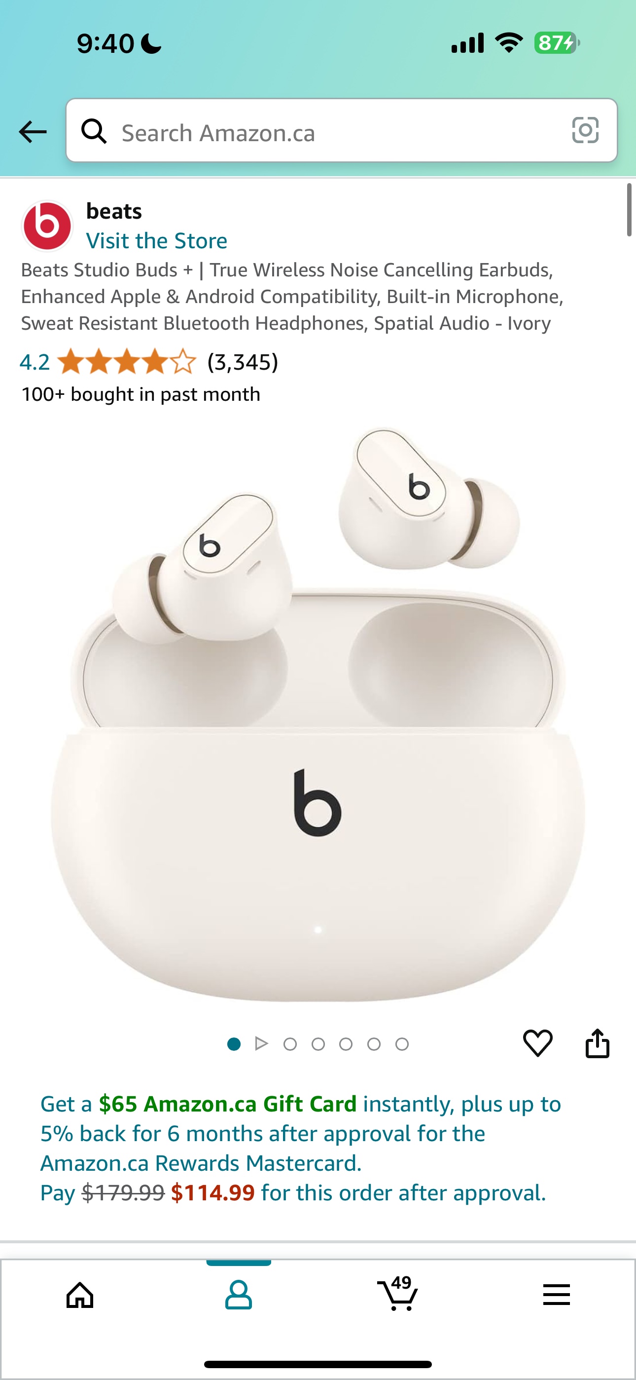 Beats Studio Buds+ Wireless Earbuds - Ivory - photo 4
