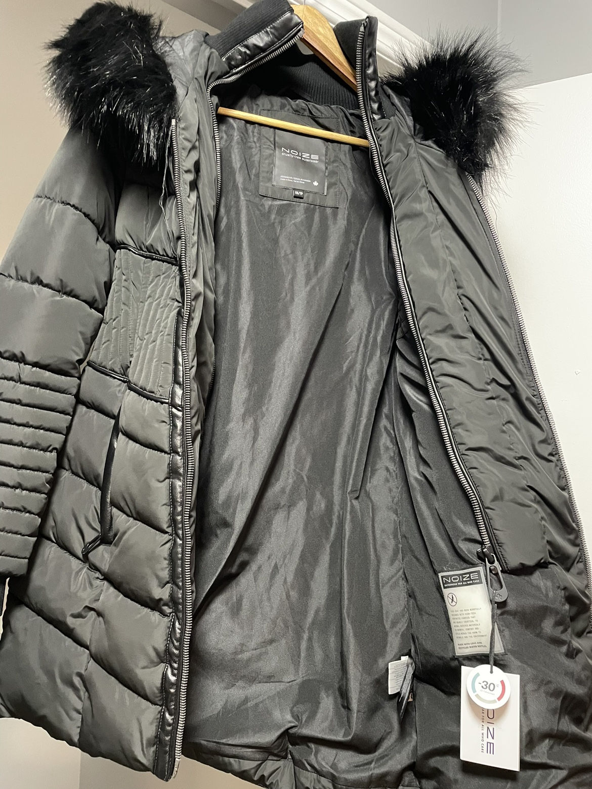 Noize Black Winter coat  with Fur Hood - photo 5