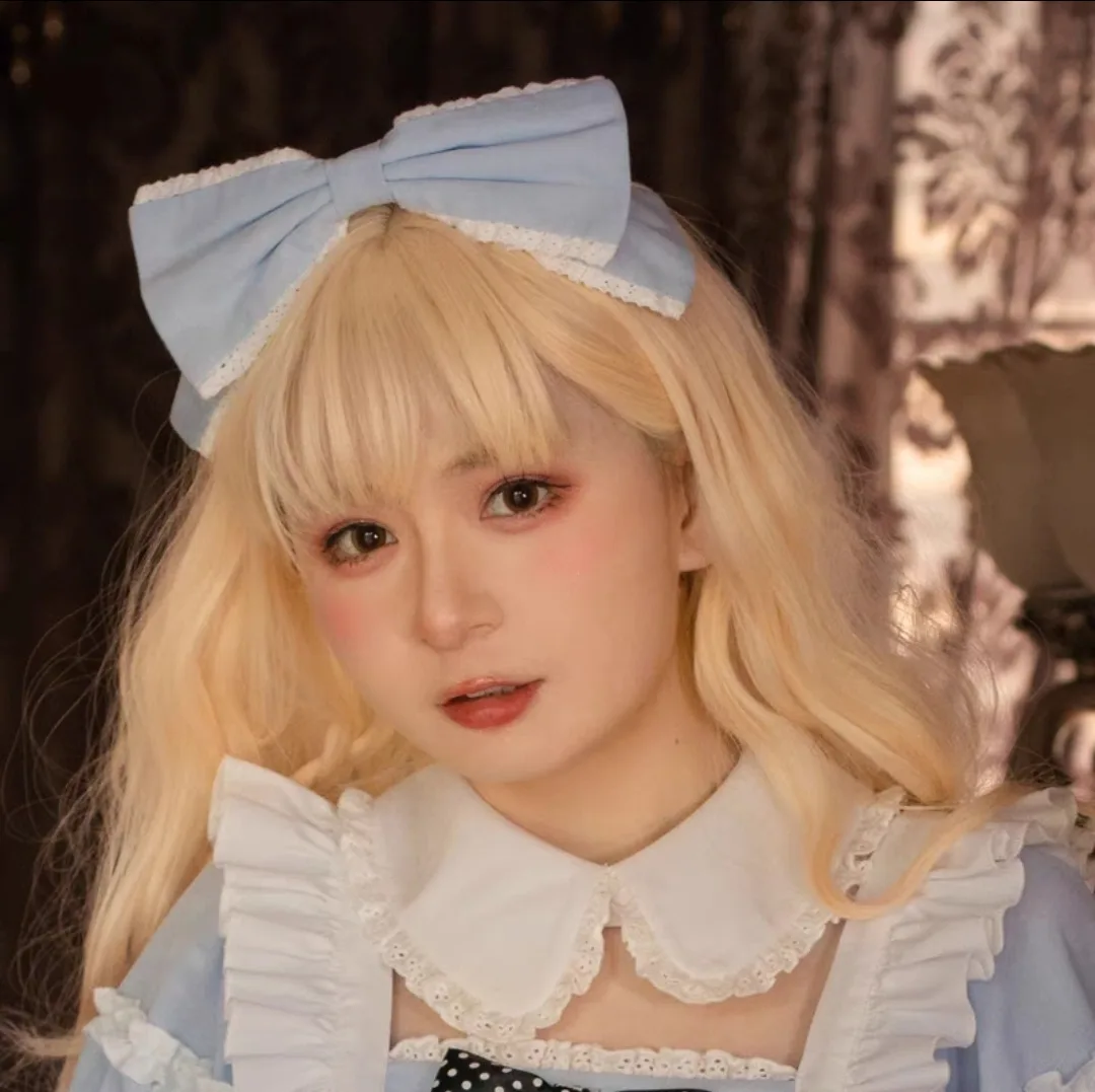 Alice In Wonderland Head Bow | Sweet Lolita Head Bow | New thumbnail
