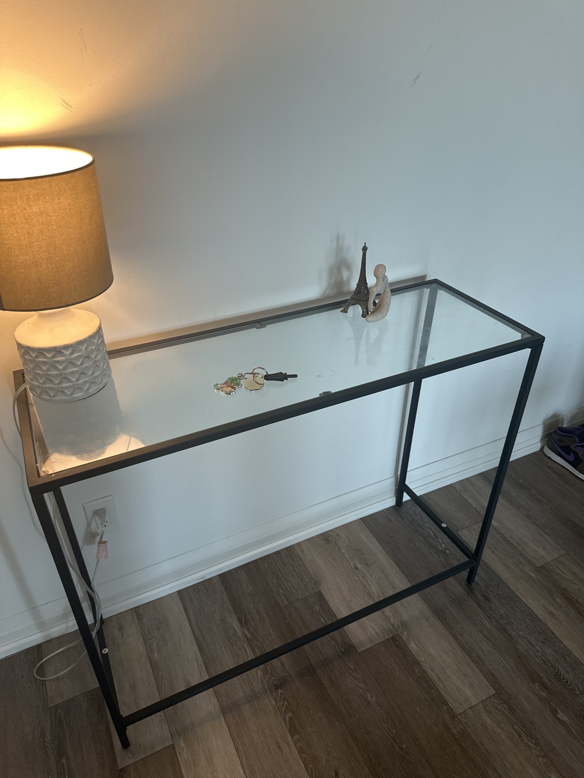 Black Glass Console Table