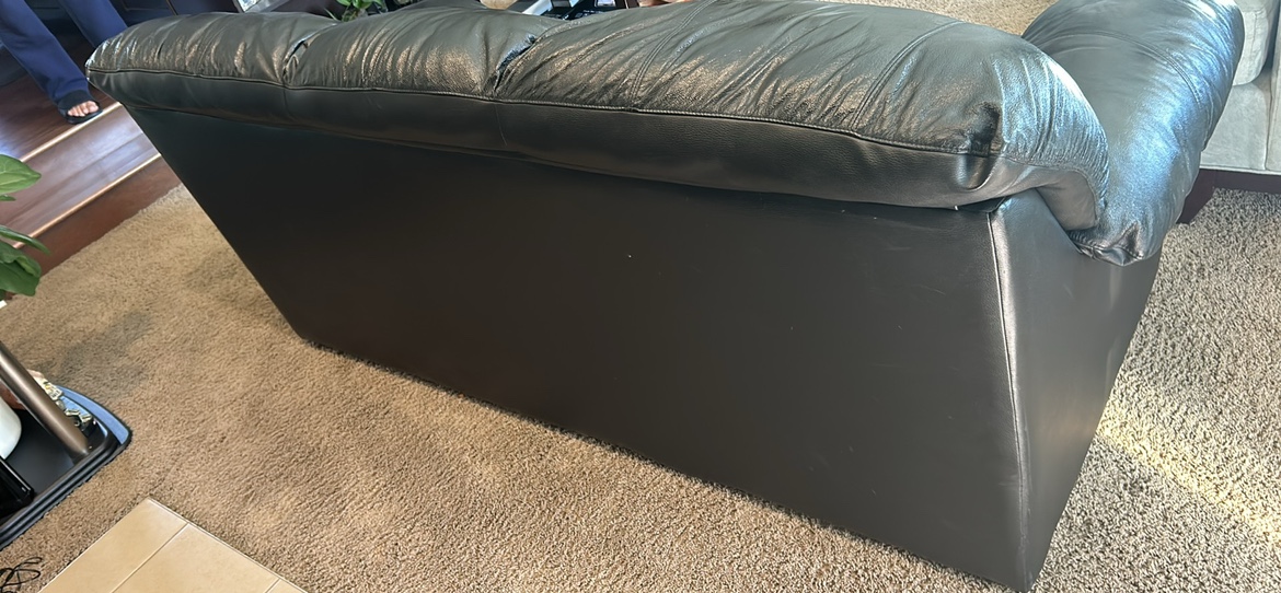 Black Leather Sofa - photo 3