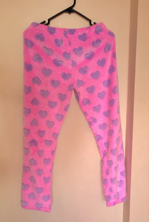 Pink and Purple Heart Print Pajama Pants image indicator(2)