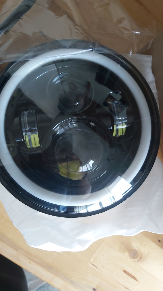7 Inch LED Headlights Halo Angel Eyes DRL Amber  LED - photo 5