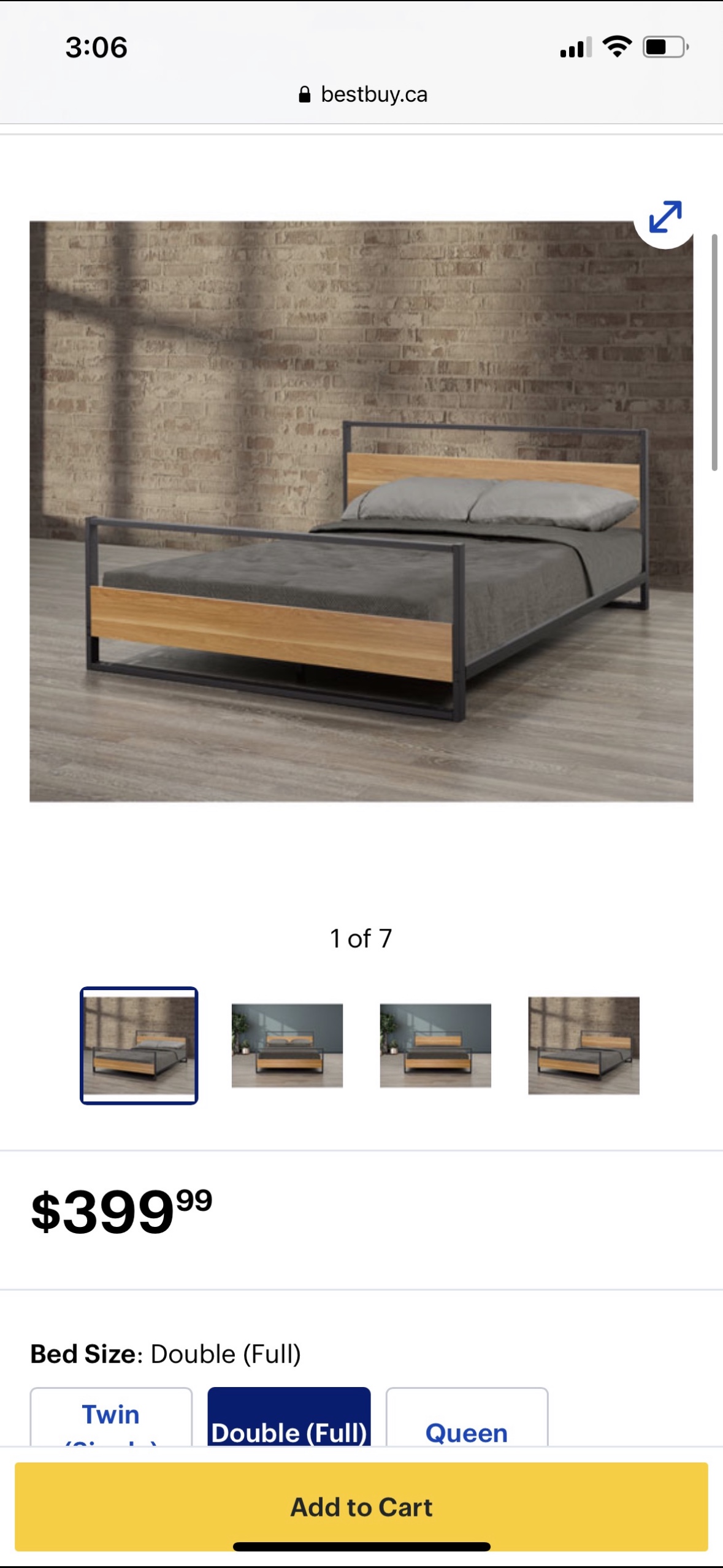 Bed Frame - Double/Full Size + mattress for sale - photo 3