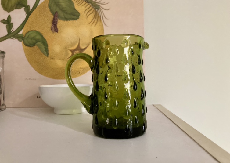 Vintage Small Art Glass Pitcher
