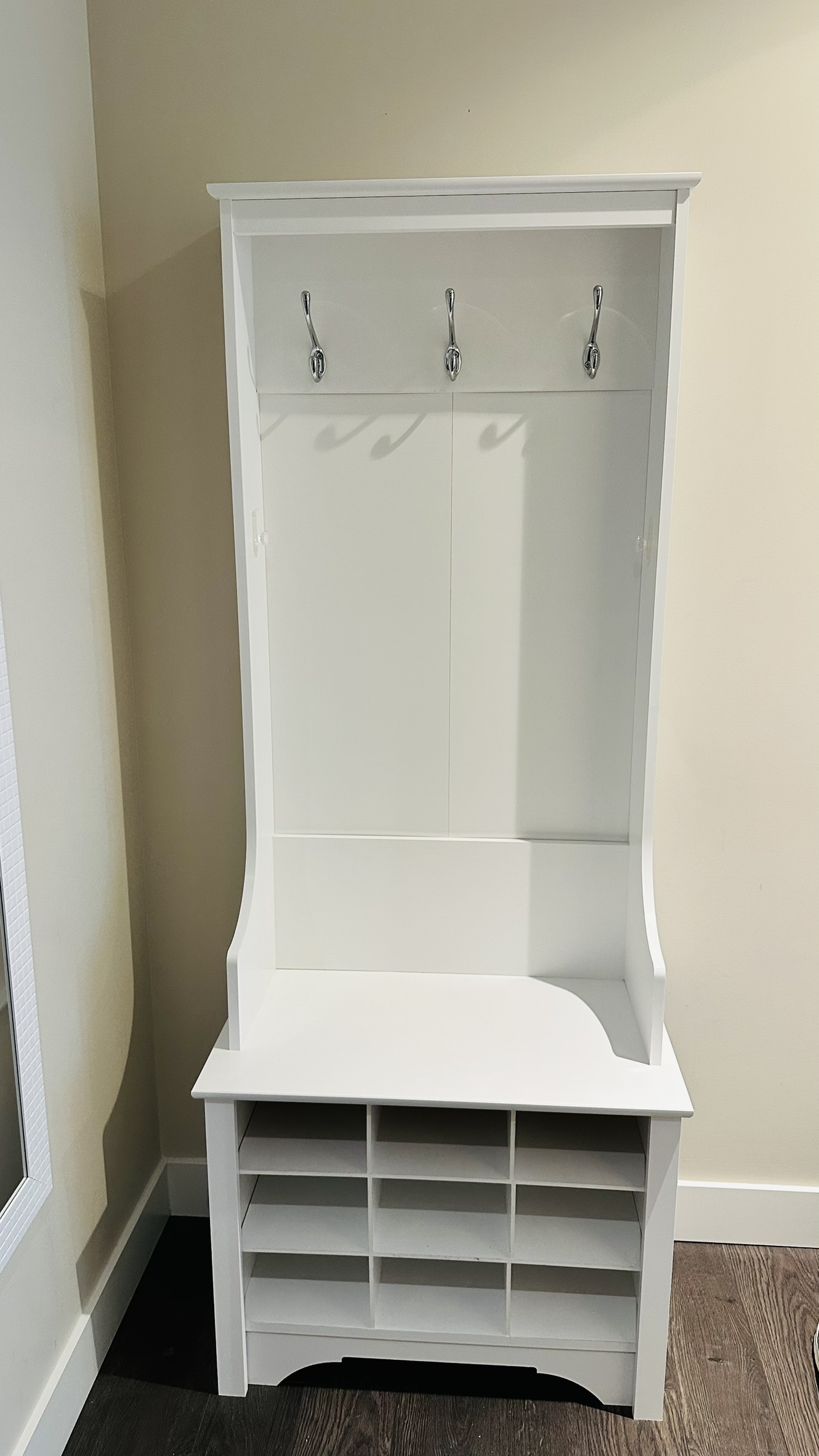 White Hall Tree with Shoe Storage
