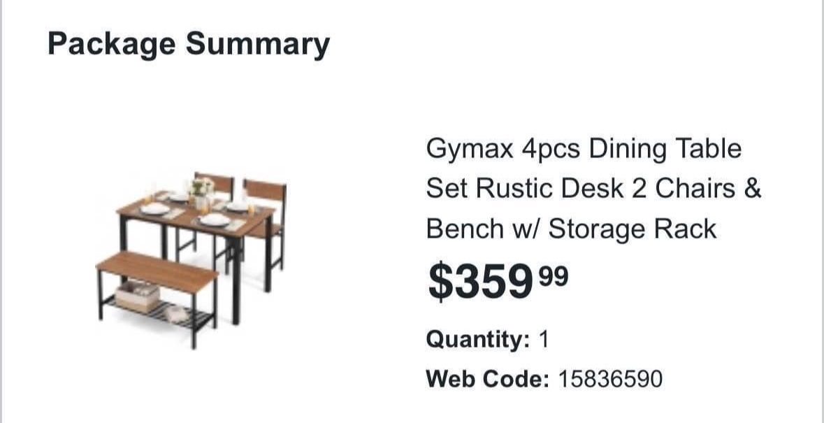 Dining Table Set with Bench & cushions - photo 3