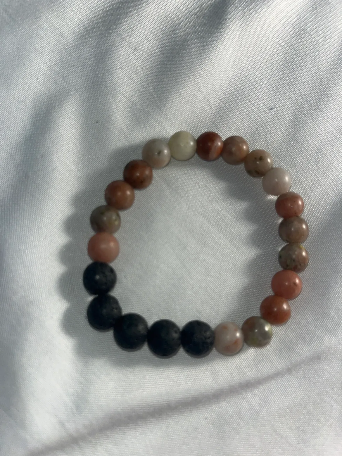 Lava Rock and Stone Bead Bracelet thumbnail
