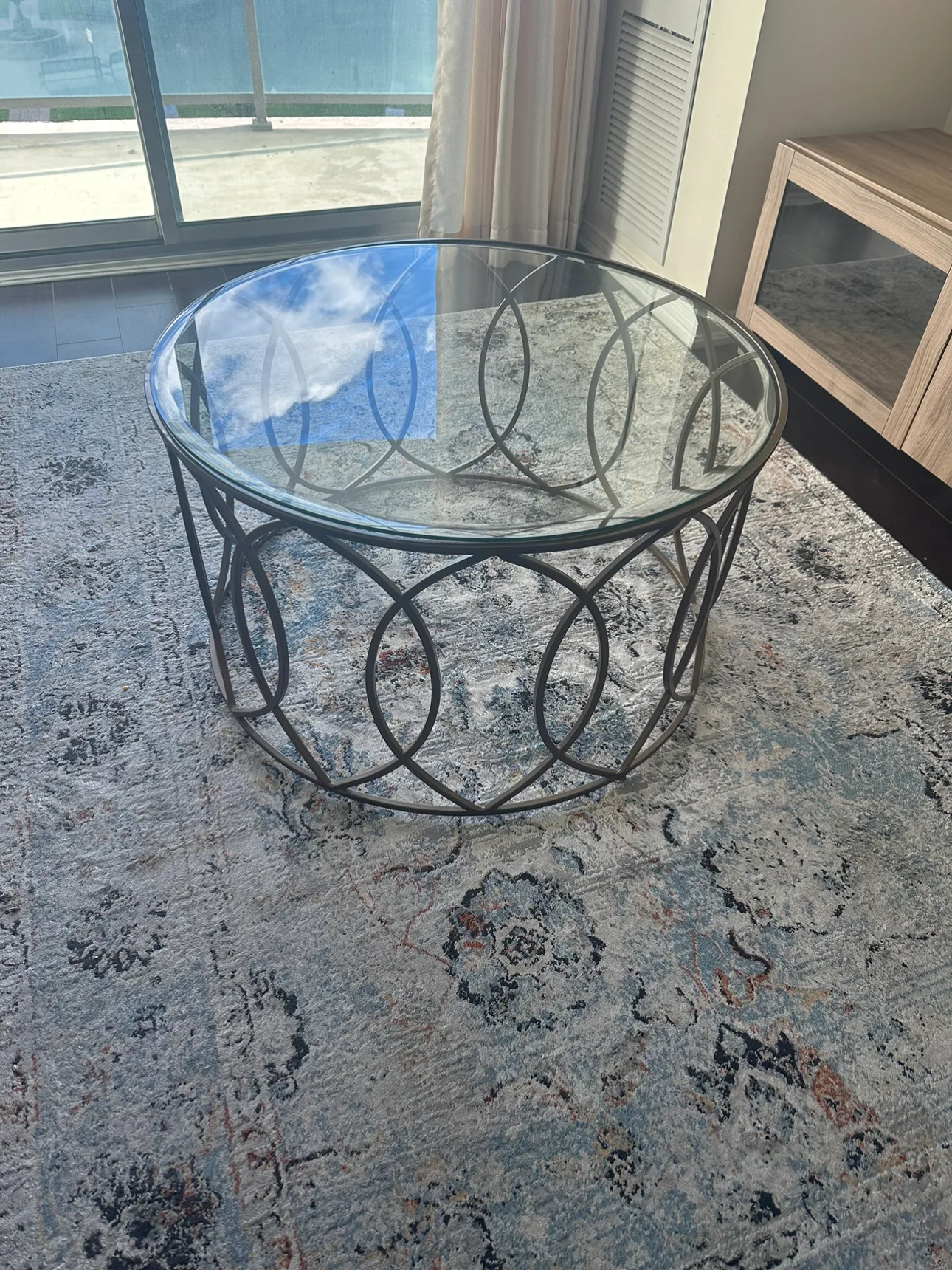 Glass and Metal Coffee Table