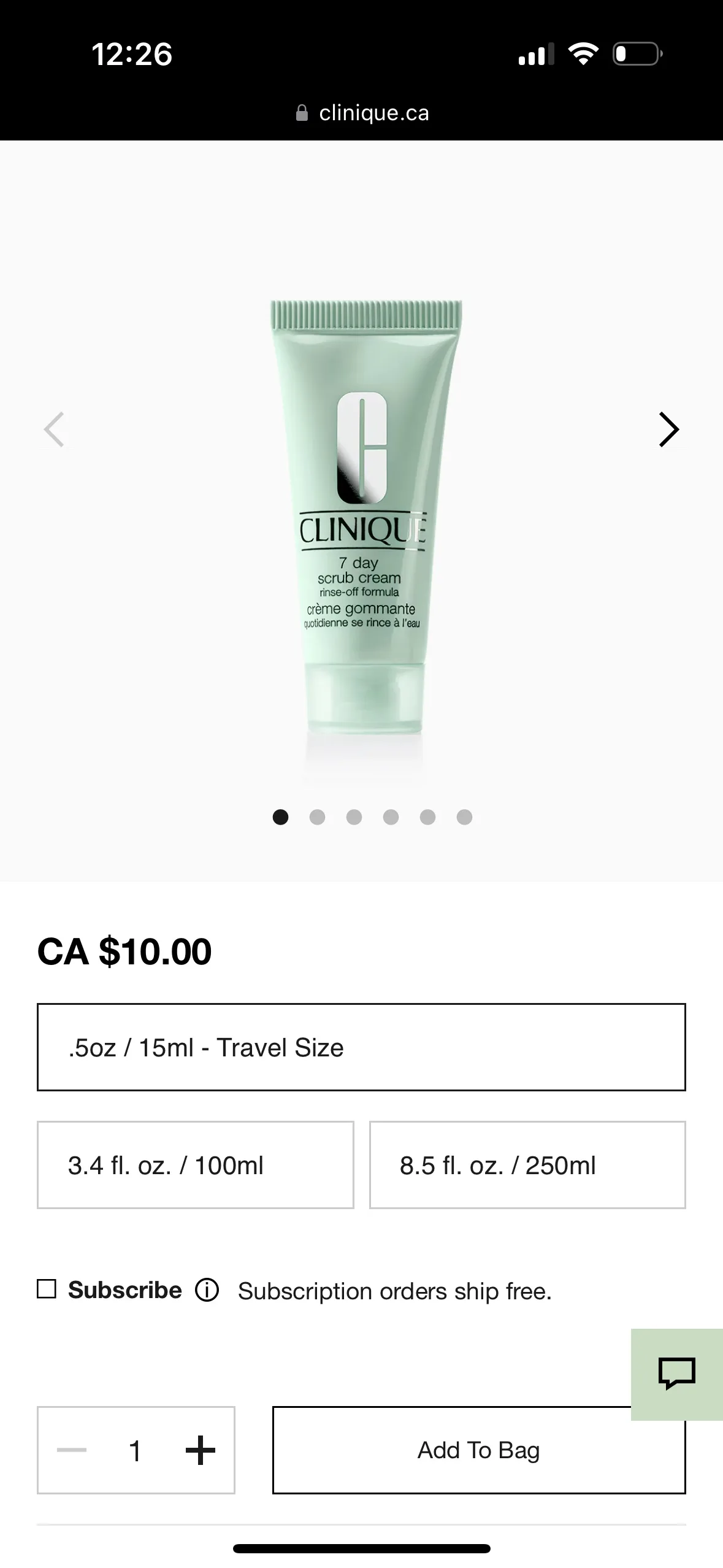 Clinique 7 Day Scrub Cream Rinse-Off Formula Travel Size image indicator(3)