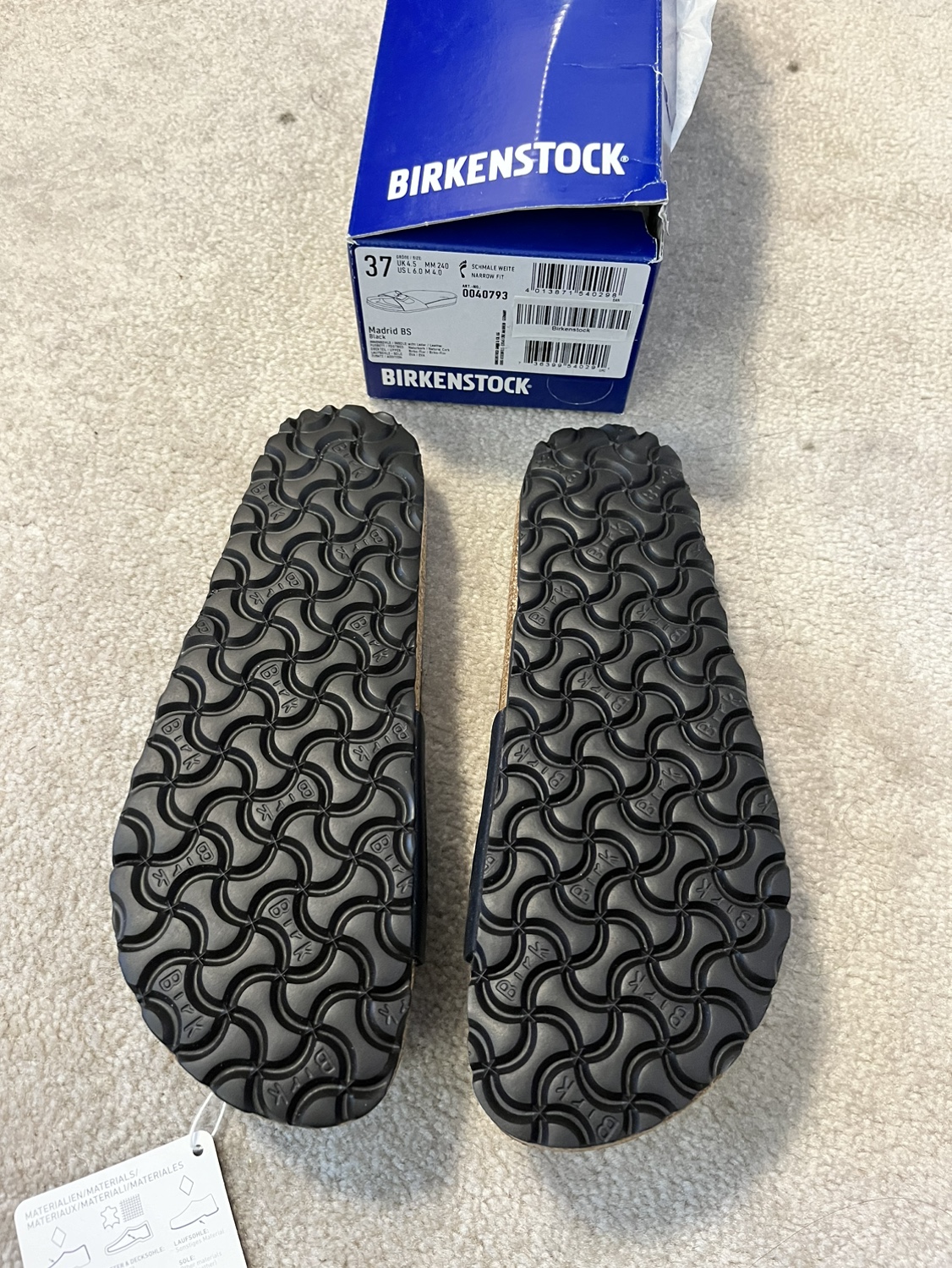 Birkenstock Madrid Black Sandals Size 37 - photo 2