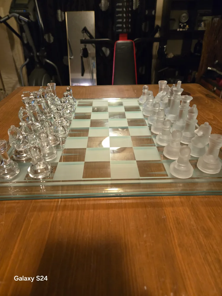 Glass Chess Set, Backgammon & Checkers thumbnail