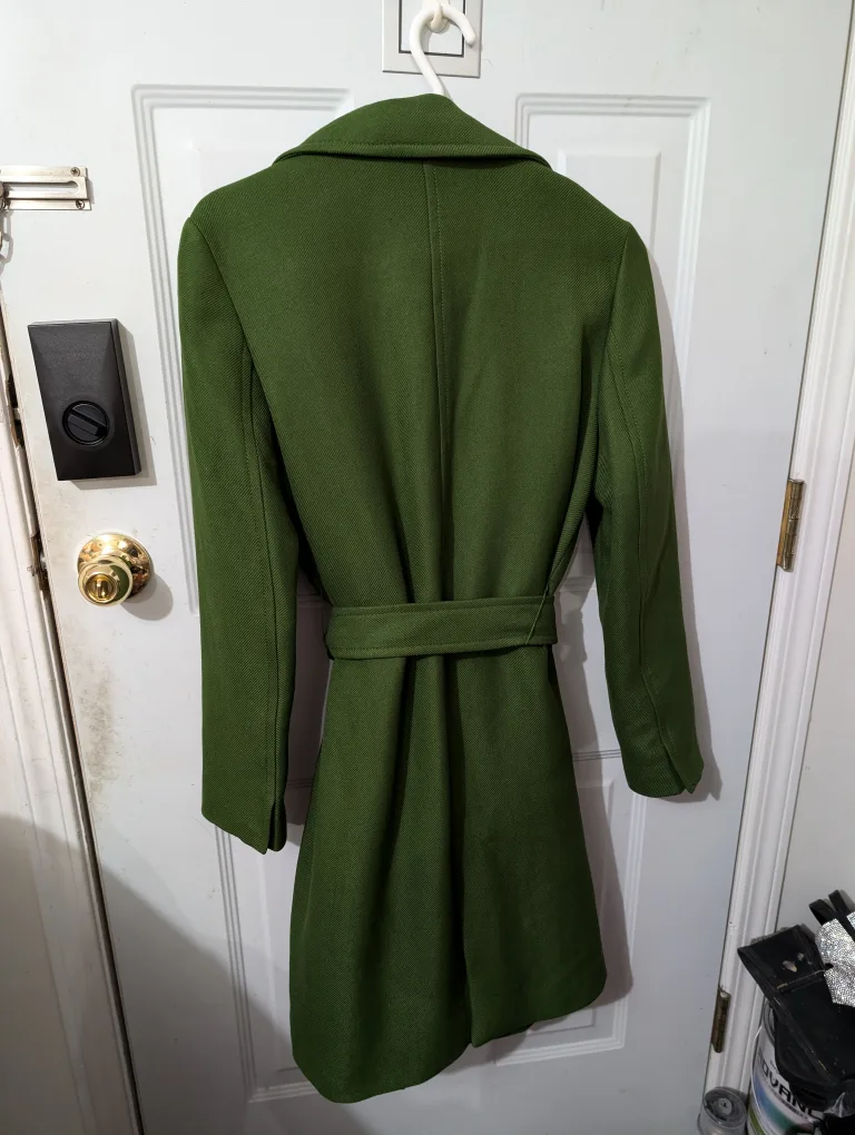 X-Small Zara Green Belted Coat image indicator(3)