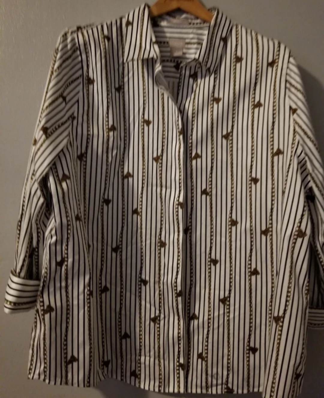 Chicos size 3 / XL Blouse 100% Cotton Beautiful print - photo 2