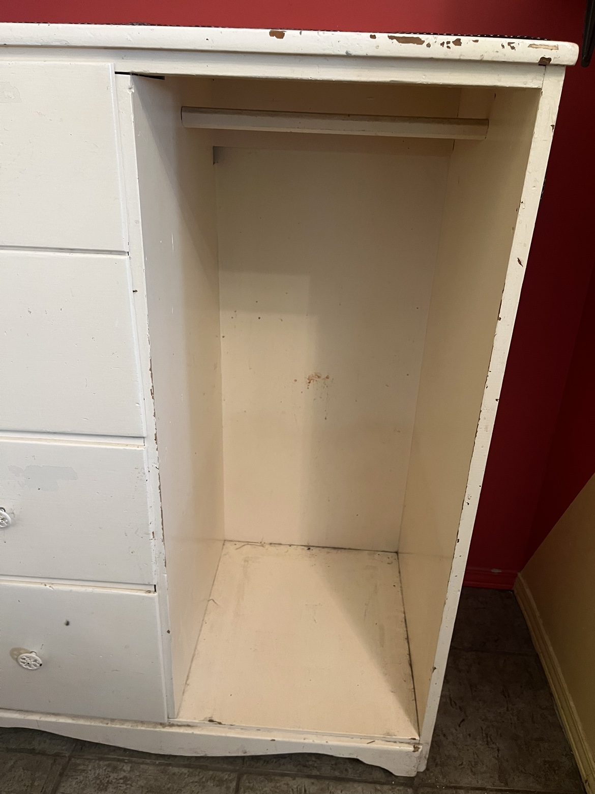 White Dresser with Hanging Space - photo 2