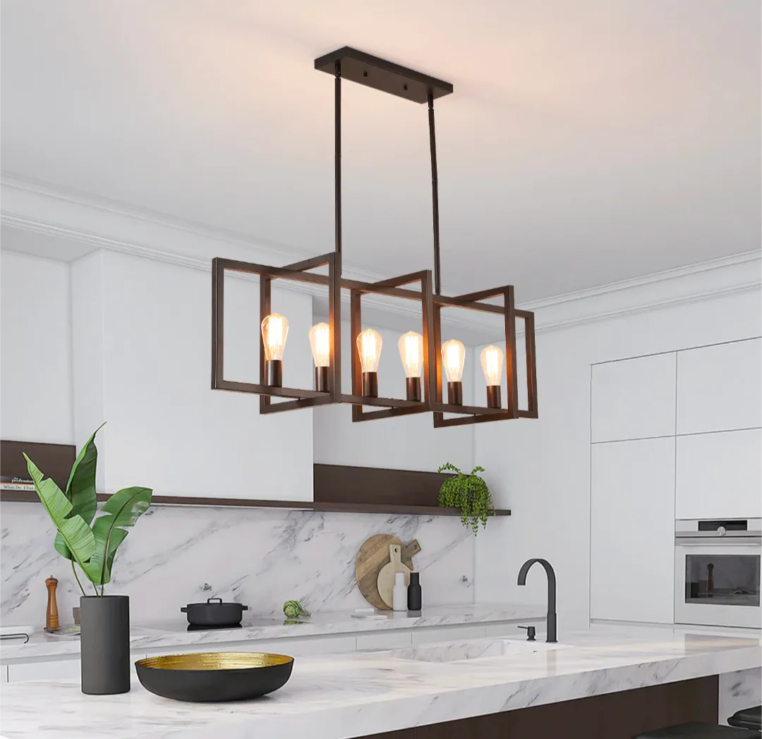 6 Light Black Farmhouse Chandelier