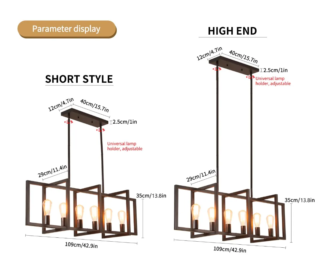 6 Light Black Farmhouse Chandelier image indicator(3)