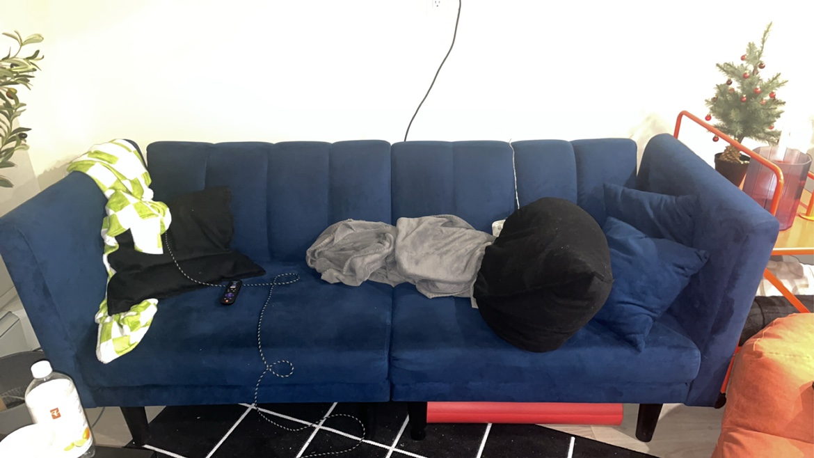 Blue Futon Couch - photo 4